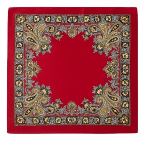 Esarfa din satin rosie Paisley - Img 1