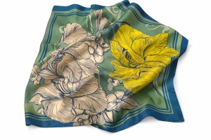 Esarfa satin patrata Spring, 2, ibucork.ro