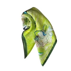 Esarfa satin verde picturala, 4, ibucork.ro