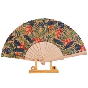 Evantai din pluta cu imprimeu multicolor - Tropical