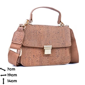 Gentuta crossbody din pluta maro 36740 Ibucork.ro