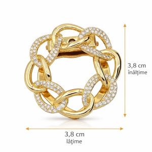 Inel pentru esarfa stil brosa Circle, 3, ibucork.ro