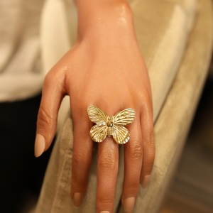 Inel placat cu aur - Butterfly, 3, ibucork.ro