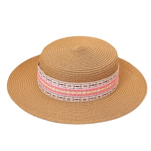 Palarie din rafie cu model geometric 37280 Ibucork.ro
