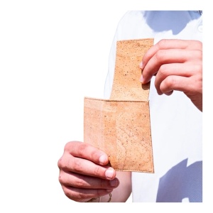 Portofel RFID din pluta pentru carduri natural 32760 Ibucork.ro