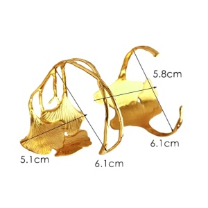 Bratara Bangle placata cu aur Ginkgo Leaf 34261 Ibucork.ro