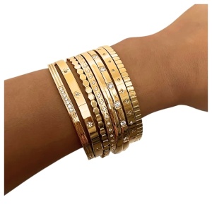 Bratara Bangle placata cu aur - Img 2