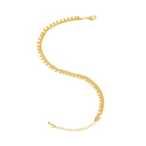 Bratara de picior placata cu aur din inox Golden Beads, 2, ibucork.ro