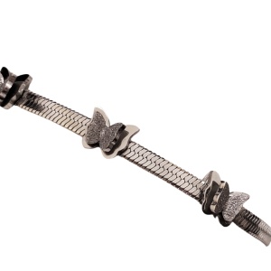 Bratara inox dama argintie cu fluturi, 4, ibucork.ro