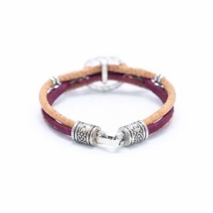 Bratara tripla din pluta wine Heart Peace, 2, ibucork.ro