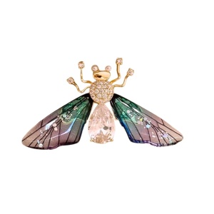 Brosa Insecta aurie cu cristale 35041 Ibucork.ro