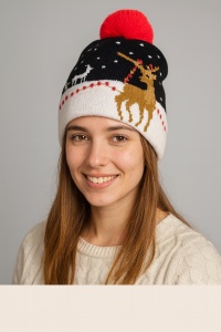 Caciula tricotata Reindeer, 3, ibucork.ro