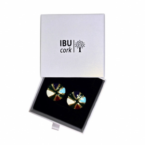 Cercei din inox cu email Blue 27681 Ibucork.ro