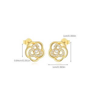 Cercei din argint cu zirconii Flower 34931 Ibucork.ro