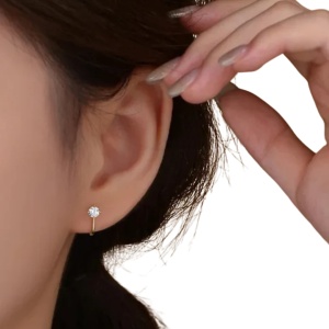 Cercei din argint Golden Sparkle 33871 Ibucork.ro