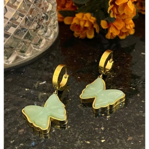 Cercei din inox placat cu aur Butterfly, 4, ibucork.ro