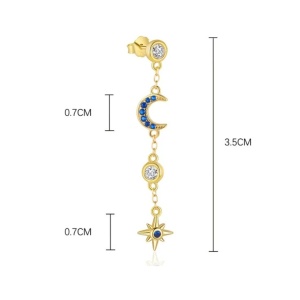 Cercel lung din argint Moon Star 34051 Ibucork.ro