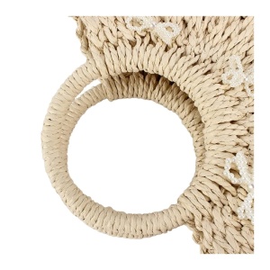 Cos din rafie cu manere rotunde Flowers 37261 Ibucork.ro