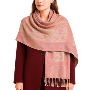 Esarfa casmir jacquard roz - Img 3