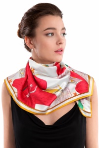 Esarfa patrata din satin florala, 2, ibucork.ro