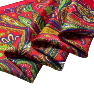 Esarfa satin paisley rosu multicolor, 4, ibucork.ro