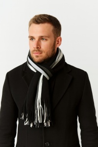 Fular barbatesc Duo negru, 3, ibucork.ro