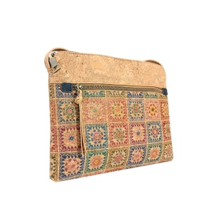 Geanta dama din pluta crossbody cu imprimeu etnic, 2, ibucork.ro