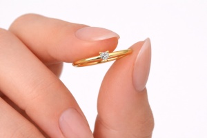 Inel din argint placat cu aur minimalist Love, 2, ibucork.ro