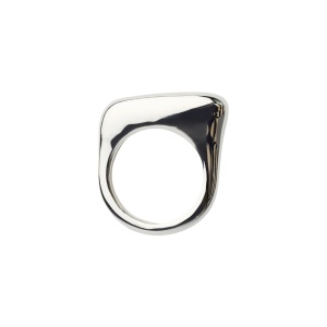 Inel din inox model geometric placat cu argint