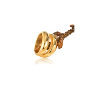 Inel dublu solid placat cu aur 34321 Ibucork.ro
