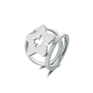 Inel pentru esarfa Silver Double Ring 31401 Ibucork.ro