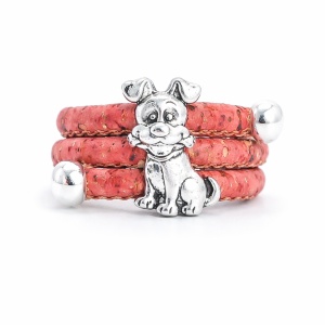 Inel reglabil din pluta Pink Puppy