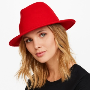 Palarie Fedora rosie unisex - Img 3