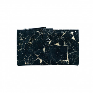 Portofel din pluta cu fermoar Chic Black