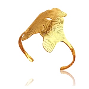 Bratara Bangle placata cu aur Ginkgo Leaf 34262 Ibucork.ro