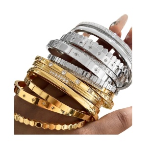 Bratara Bangle placata cu aur Silver - Img 2