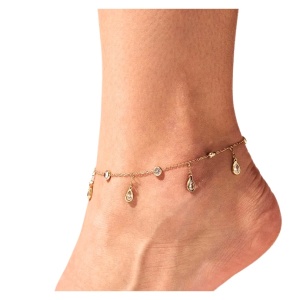 Bratara de glezna placata cu aur White Zircon 37562 Ibucork.ro