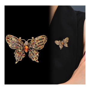 Brosa Fluture cu cristale colorate 34692 Ibucork.ro