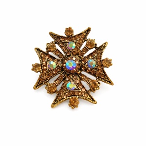 Brosa Vintage Eleganta Gold Cross, 1, ibucork.ro