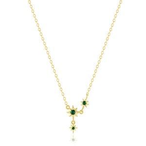 Colier din argint Emerald Stars