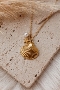 Colier placat cu aur Shell Pearl, 3, ibucork.ro