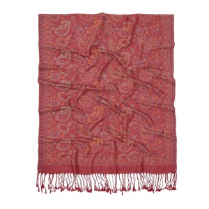 Esarfa casmir jacquard paisley rosu, 2, ibucork.ro