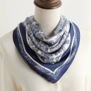 Esarfa din satin Abstract Blue, 2, ibucork.ro