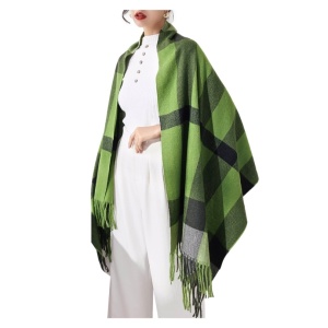 Esarfa groasa Cashmere verde 32252 Ibucork.ro