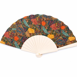 Evantai din pluta cu imprimeu Patchwork
