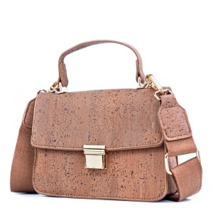 Gentuta crossbody din pluta maro 36742 Ibucork.ro