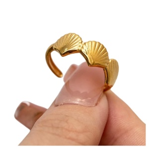 Inel deschis placat cu aur Shells 37572 Ibucork.ro