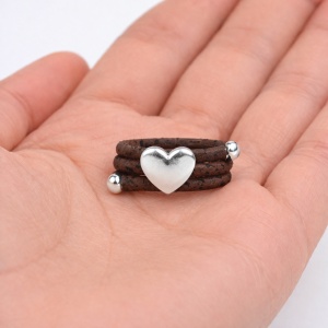 Inel din pluta maro Heart, 2, ibucork.ro