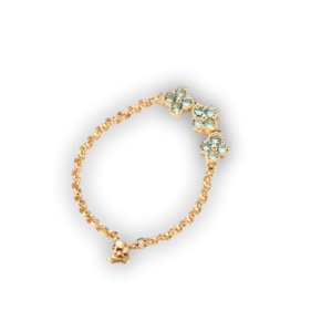 Inel reglabil din argint cu floricele 33962 Ibucork.ro