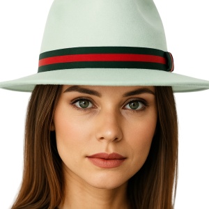 Palarie Fedora unisex Ribbon mint - Img 3